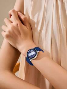 20mm/22mm 硅胶表带兼容三星 Galaxy Watch 7 FE 6 5 4 40mm 44mm / Watch 5 Pro 45 44mm / Watch 6 43mm 40mm 44mm / Watch 4 Classic 46mm 40mm 44mm,海军蓝色男女表带,户外运动瑜伽健身防水防汗硅胶表带,易于安装和拆卸,手表,手表 - 藍色 - 查看 8