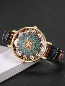 2 件/套女士时尚休闲个性化数字表盘优雅石英腕表组合套装（不含表盒） - 彩色 - 查看 8