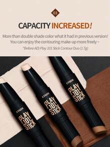 ETUDE Play 101 修容双色盘 02 浓郁色彩，4克/0.14盎司，01 经典色，02 浓郁色彩，03 自然色，柔滑易推开的修容高光二合一产品，打造自然立体的面部轮廓，自然阴影效果，韩式妆容，5.8克/0.2盎司 - 02 Intense - 查看 6