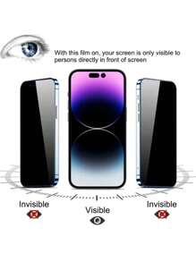 4 PIEZAS Vidrio templado con privacidad para iPhone 16 Pro Max/16 Plus/15 Pro Max/13 Pro Max/14/13/12/11/8/7/6 - Antiespia, dureza 9H, sin burbujas