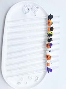 1-10 buc/set paie reutilizabile din sticlă cu elemente de Halloween: dovleci, pisici și pălării de vrăjitoare, ideale pentru băuturi înfricoșătoare și petreceri de Halloween, cum ar fi băuturi cu gheață, ceai de după-amiază, milkshake-uri, smoothie-uri, apă minerală carbogazoasă, ceai cu lapte, sucuri și alte băuturi reci. Petreceri pe plajă, picnicuri în aer liber, magazine de deserturi, snack baruri, articole pentru petreceri, reuniuni de familie, petreceri pentru copii, Crăciun, Halloween, Ziua Îndrăgostiților, fără plumb și festive, cadou perfect de sărbători.