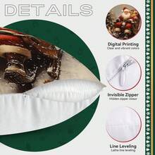 4pcs Vintage Santa Claus & Rabbit Printed Pillow Case Set - Peach Velvet Pillow Cover 45*45cm