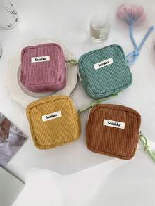1个装化妆包，多色灯芯绒纯色卫生袋，防水化妆包，口红收纳包，女士化妆包，小巧收纳化妆盒，女士旅行包，铅笔盒，日常大容量化妆刷收纳袋，旅行洗漱包，化妆包，铅笔袋，圣诞礼物，收纳袋，旅行，女士旅行必备礼物，收纳袋，手拿包/小手提包，化妆品收纳包，化妆品整理包，收纳袋，刷子收纳袋，迷你收纳袋，大容量收纳袋
