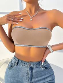 Women's Wireless Sexy Criss-Cross Back Bra - Apricot - View 4