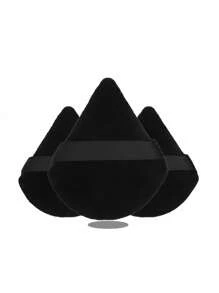 1/3/5/10/15/24pcs Black Triangle Makeup Sponge Set, Crystal Velvet Short Pile, Soft & Sticky, Suitable For Makeup, Home Decor, Vanity, Travel, Bedroom, Ideal Makeup Accessory. The Set Includes Powder Puff, Makeup Sponge, Makeup Sponge, Cosmetic Sponge, Affordable Price, Great For Christmas Gifts Or Stocking Stuffers.