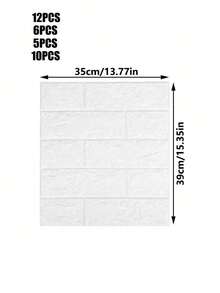 12pcs/6pcs/1pc 3D Self-Adhesive Wall Stickers, Foam Waterproof Wallpaper, For Children's Room, Living Room Background Decoration, Moisture-Proof, Anti-Collision, For Bedroom, Dormitory, Rental House, Nursery Room Wallpaper ﻿ Room Decor Home Decor Wall Decor Bathroom Decor Bedroom Decor Room Decoration Stuff Living Room Decor House Decor Home Decor Living Room Wall Art Wall Paper ﻿