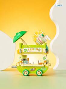 LOZ 冰淇淋车积木，小颗粒DIY组装玩具，食品车模型装饰，果汁摊积木套装，创意节日生日礼物，圣诞礼物，万圣节礼物