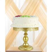 ZUMELER Gold 5Pcs Cake Stands Set Metal Round Cupcake Holder Cookies Dessert Display Plate Serving Tower Tray Platter With Handl For Baby Shower Wedding Birthday Party Celebration-0166 - 金色 - 查看 6