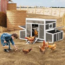 mteryoing Home Wooden Chicken Co Op, 54.41" X 34.49" X 34.05" Chicken Co Op For 4-6 Chickens, With 2 Sides Large Nesting Boxes, Outdoor Poultry Cage Rabbit Cage With Ramps & Tray - 54.41" X 34.49" X 34.05" - View 3
