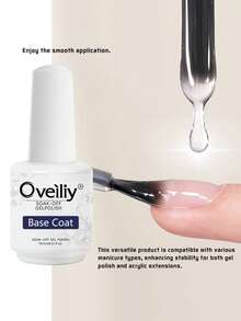 2 Pieces 18ml Topcoat And Basecoat Gel Nail Polish Set, All Seasons Manicure Removable LED Gel Nail Art Set DIY Home Salon Manicure Gift For Women Girls