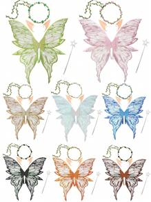 1 件/4 件大号金属蝴蝶翅膀，万圣节仙女翅膀派对服装道具，各种节日的理想选择