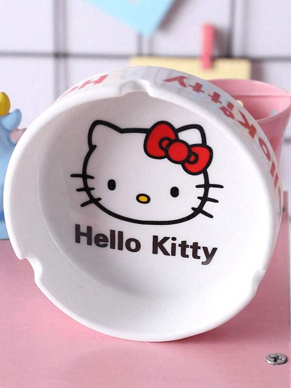 Sanrio 1 Stück Sanrio Hello Kitty Aschenbecher, Cartoon Keramik Dekoration für Zuhause, einfach für Wohnzimmer, (Teile können zufällig sein), Urlaubsartikel, Herbst, Thanksgiving, Halloween, Weihnachten, Karneval, Nationalfeiertag, Unabhängigkeitstag