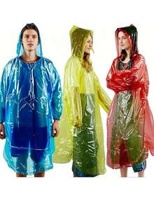 1-10 قطعة معطف مطر ثقيل الاستخدام مع كابوت مقاوم للرياح، بونشو مقاوم للماء محمول، للسفر والأنشطة الخارجية - شفاف وأحادي الاستخدام، مستلزمات السفر الفندقية، مستلزمات خارجية، أغراض الغرفة، مستلزمات شاطئ السفر، فترة الطمث، مستلزمات حمام، اختيارات الربيع والصيف، هدايا الخدم، غرفة، ديكور غرفة النوم، شاطئ، سفر، للرجال، للنساء، عطلة، أشياء جميلة - متعدد الألوان - مشاهدة 7