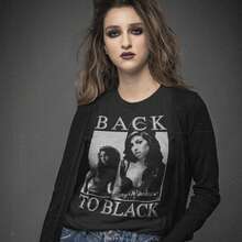 Amy Winehouse | Official Band T-Shirt | Back To Black  | SHIPPED IN 24 HOURS | Pay Tribute To A Music Legend With This Back To Black-Inspired Design. Crafted From Soft, Durable Cotton, It Delivers All-Day Comfort While Showcasing Bold, Iconic Artwork That Captures Amy Winehouse's Soulful Energy. Perfect For Concerts, Streetwear, Or Fans Who Want To Wear Timeless Music Style, This Tee Lets You Celebrate A True Icon Loud And Proud. - Black - View 2