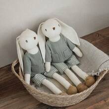 INS Nordic Home 1pc Forest Rabbit Plush Animal Doll, Fabric Stuffed Doll Gift For Boys And Girls Birthday, Room Decor For Boys, Animals, Boys Room, Girls Room, Pink, Plush Animal, Gift