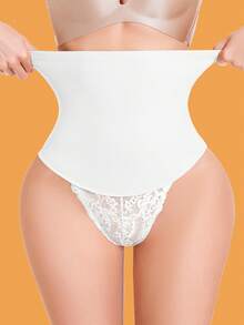 JUQDNX Mid Waist Shaping Thongs - Tummy Control Compression Slimmer, Lace Shaping Girdle Panties For A Flattering Silhouette, Smooths And Shapes Your Figure