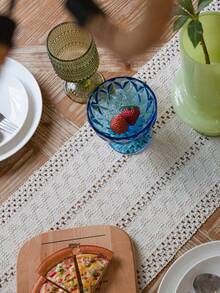 MeijiaMo 1pc Bohemian Nordic Ins Style Linen Embroidered Table Runner, Kitchen Dining Table Decor, Home Textile, Minimalist Natural, Suitable For Kitchen, Dining Room, Bedroom, Holiday Decoration - White - View 7