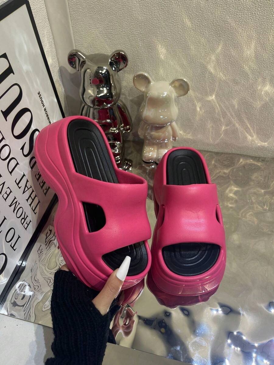 Bathroom Non-Slip Slippers - Rose Red - View 1