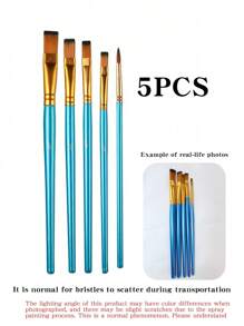 10PCS/5PCS Four Season Universal 10 Round Flat Head Pointed Brush Nylon Hair Artist Acrylic Paint Brush Suitable For Acrylic Oil Painting Watercolor, Facial Nail Art, Micro Section Painting And Rock Painting, Black Oil Painting Brush Red Pole Nylon Hair Oil Painting Brush Watercolor Brush Watercolor Brush Children's Painting Brush Macaron Color Matching Halloween Party Painting Tool Gift