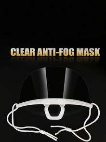 10 piezas Máscara facial de plástico transparente, máscara protectora de aislamiento, máscara desechable antipolvo para cocina y restaurante, diseño de sonrisa - transparente - Ver 2