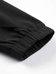 男士长袖抽绳连帽防水休闲多口袋拉链防风夹克，适合日常穿着，秋季百搭 - 灰色 - 查看 5