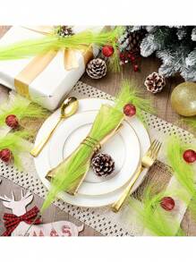 20pcs Christmas Elf Twig Set - Green And Red Artificial Branches With Flashing Balls, Suitable For Christmas Tree Topper, Flower Garlands, DIY Crafts, Seasonal Decorations, Christmas Party Table Decor