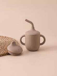 PopLittleOne 2PCS Baby Silicone Cup Double Lids With Handle Multi-Purpose Portable Water Bottle Kids Feeding Training Sippy Cups Liquid Storage Sets For Baby - Multicolor - View 16