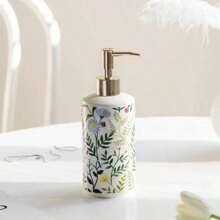 1pc 430ML Ceramic Soap Dispenser Modern Vintage Brown Liquid Storage Container Save Soap Creative Lotion Pump Bottle Bathroom