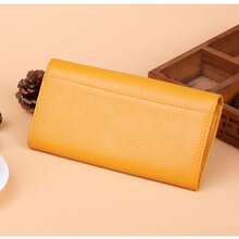 New Arrival Women's Long Wallet, European And American Large Capacity Elegant Clutch Purse, Minimalist Bifold Flap Button Card Holder - Multicolor - View 8