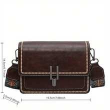 LEATVOOK [Mini Crossbody Bag] Stylish Mini Crossbody Bag, Elegant Square Purse | Adjustable Floral Print Strap,Perfect Christmas Gift. - 棕色 - 查看 2