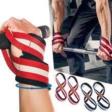 1 Pair Figure 8 Lifting Straps For Weightlifting Powerlifting & Deadlifts Padded Wrist Protection Extra Hand Grip Wrist Straps For Gym Powerlifting Unisex Gym Fitness Accessories - Multicolor - View 2