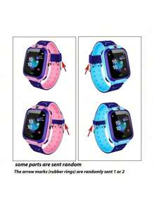 儿童 GPS 智能手表 适合男孩女孩 3-15 岁实时追踪手表防水手机手表儿童视频聊天设备 SOS 报警摄像头地理围栏计步器防丢失追踪器定位器（表带橡胶圈随机一个或两个）