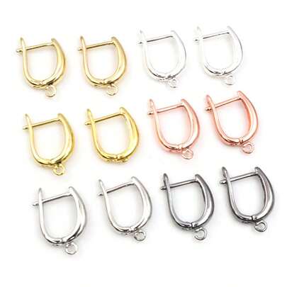 8pcs 19x13mm Brass French Lever Back Earring Hooks Open Loop Clips For Earrings DIY Handmade Jewelry Making Accessories Findings
