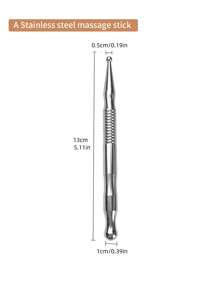 1pc Acupressure Massage Stick, Stainless Steel Acupoint Massage Pen, Head Massager, Retractable Massage Wand, Metal Stainless Steel Material, Suitable For Full Body, Eye Area, Facial Meridians, Foot Massage,Hair,Hair Tools,Hair Care,School,Back To School,Travel,Travel Essentials,Home Essentials,Spa,Massage Tool,Massage,Massager,Spa - Silver - View 10