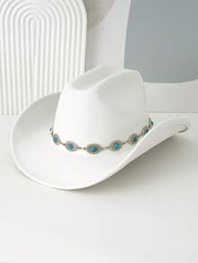 男女皆宜的西部牛仔帽，搭配绿松石色腰带，是日常休闲的完美之选。它是牛仔派对和酒吧牛仔的理想之选。 - 綠松石寶石禮帽 - 查看 11