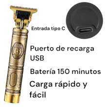 Nueva Rasuradora Cortadora De Cabello Eléctrica Profesional Moderna, Barba, Cejas.  Accesorios Completos. Recargable, Cable USB Tipo C, Kit para Limpieza, Carga Rápida y Cómoda. Afeitadora, Recortadora de Pelo, Ideal Viajes, Barbero, Navajas, Máquina de Afeitar para Hombres - Dorado - Ver 8