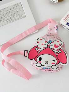 Sanrio 1 pieza Bolso de cintura con diseño de dibujos animados lindos de Sanrio, bolso de pecho portátil de moda, bolso cruzado de hombro versátil