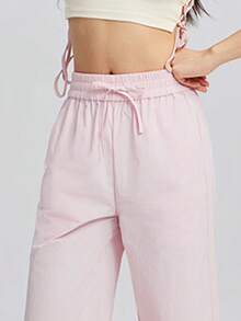 CAMEL CROWN Pantalones Yamamoto para mujer, pantalones casuales deportivos al aire libre, rectos y sueltos con protección solar - Fantasía rosa - Ver 4