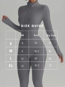FWH 2pcs/Set Street Style Bodycon Outfit, Includes Thumb Hole Sleeve Jacket With Zipper Front And High Waist Flare Pants With Non-Slip Waistband, 4-Way Stretch, Shapewear Design, Confidence Boosting Set For Women - Grey - View 3