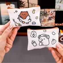 Nova bolsa pequena feita à mão com grafite de capivara, bolsa para guardar moedas faça você mesmo, bolsa de armazenamento com porta-cartões pintado de alta qualidade, bolsa de armazenamento durável feita por você mesmo