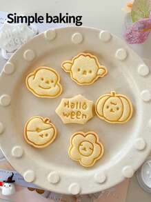 قطاعة بسكويت ميني ذات موضوع هالوين جميل، قوالب بسكويت للأطفال والوالدين، ديكورات حفلة العطلة، أختام بسكويت بنقوش اليقطين والتفاح والخفافيش، وقالب تشكيل البسكويت