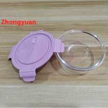 1 pieza Recipiente de almacenamiento de alimentos de vidrio apto para microondas, caja de almuerzo aislada, tazón de vidrio organizador de cocina, tapas de color aleatorio (Nota: Las tapas no son aptas para microondas) - Multicolor - Ver 20