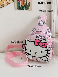 Sanrio 1 pieza Bolso de cintura con diseño de dibujos animados lindos de Sanrio, bolso de pecho portátil de moda, bolso cruzado de hombro versátil