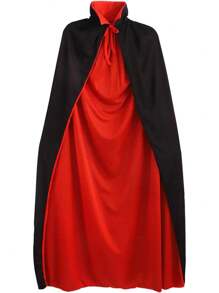 1 件黑红色双面巫师死亡斗篷万圣节表演服装黑色斗篷