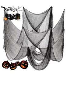 1pc Halloween Gauze Stretch Cobweb Black/ White/Red For Haunted Houses Halloween Party Scene Home Bar Haunted House Decor Horror Prop