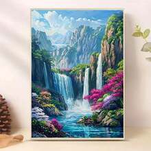 1 件 DIY 钻石画风景流水家居装饰全钻 11.8*15.7 英寸马赛克工艺墙面艺术装饰，墙面装饰钻石画，初学者手工钻石画 DIY - 彩色 - 查看 7