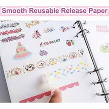 SHUS0146-Sticker Collecting Album  Sticker Book PP Frosted Translucent Cover Sticker Album 80 Sheets Blank Sticker Collection Accessories For Collecting Stickers Labels A6 - LightBlue - Xem 5