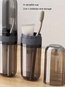 1 件便携式塑料牙刷收纳盒、现代简约防水旅行牙刷架、旅行装洗漱用品收纳盒、旅行配件礼品套装、收纳盒旅行瓶旅行套装旅行杯旅行装旅行洗漱包旅行收纳盒假日配件旅行套装套装旅行礼物透明收纳盒旅行必需品。