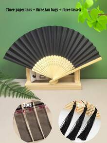 1pc/2pcs/9pcs/10pcs Colorful Paper Hand Fan, Foldable Fans For Wedding Guests, Ideal Fashion Accessory And Gift (The Front Side Of The Fan Is Intact, But The Back May Have Some Dye Staining Which Is Unavoidable) - Multicolor - View 6