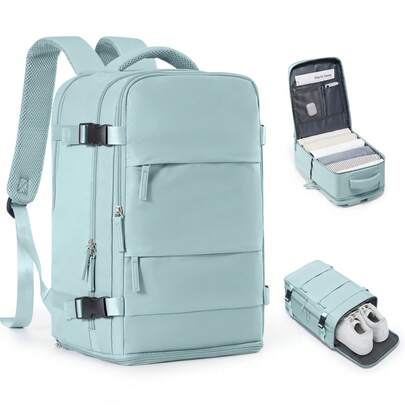 Large Travel Backpack, Business Laptop Backpack, Carry-On Size 40x20x25cm, Meets Airline Standards, Water-Resistant, Multi-Function Separate Shoe Comp